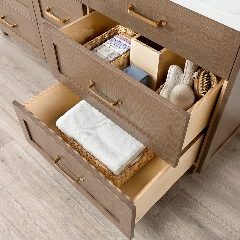 
                  
                    Bridgeport 72" Almond Coast Bathroom Vanity, Double Sink - All Drawers
                  
                