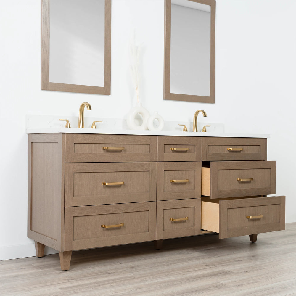 
                  
                    Bridgeport 72" Almond Coast Bathroom Vanity, Double Sink - All Drawers
                  
                