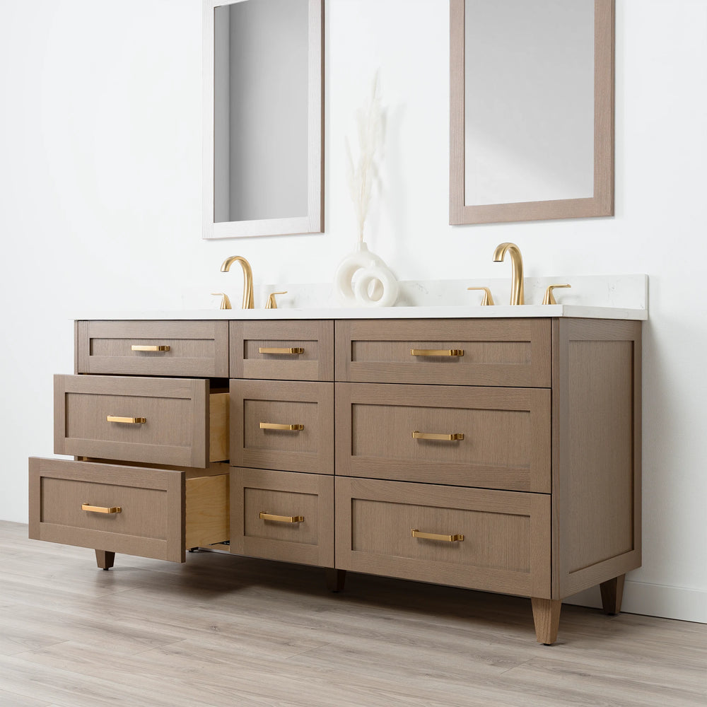
                  
                    Bridgeport 72" Almond Coast Bathroom Vanity, Double Sink - All Drawers
                  
                