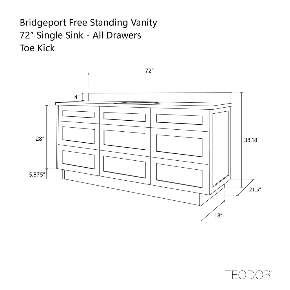 
                  
                    Bridgeport 72" White Oak Bathroom Vanity, Double Sink - All Drawers
                  
                