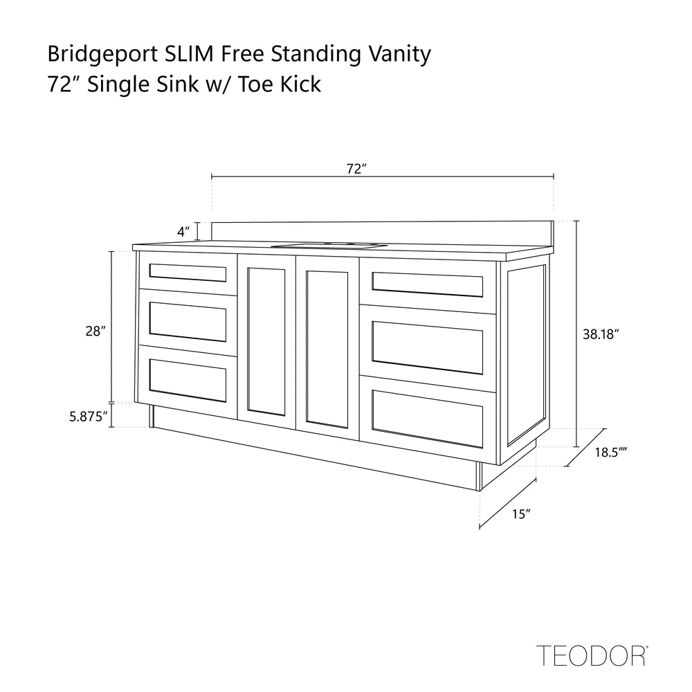 
                  
                    Bridgeport SLIM 72" American Black Walnut Bathroom Vanity
                  
                