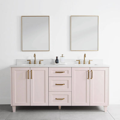 Bridgeport 72", Teodor® Champagne Pink Vanity, Double Sink Teodor Bathroom VanityCanada