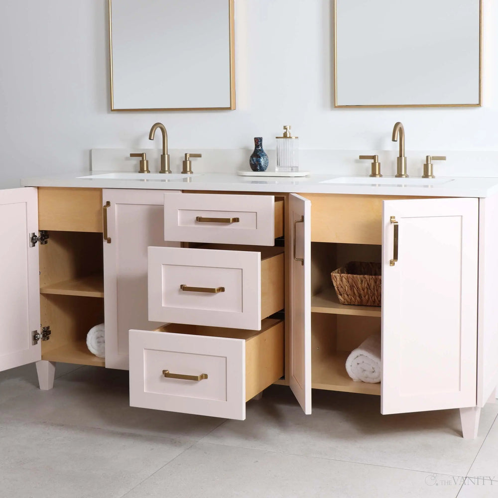 
                  
                    Bridgeport 72" Champagne Pink Bathroom Vanity, Double Sink
                  
                