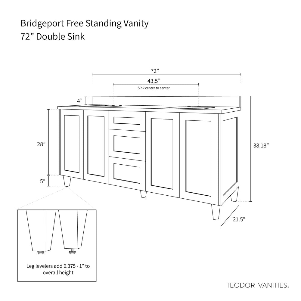 
                  
                    Bridgeport 72", Teodor® Champagne Pink Vanity, Double Sink Teodor Bathroom VanityCanada
                  
                