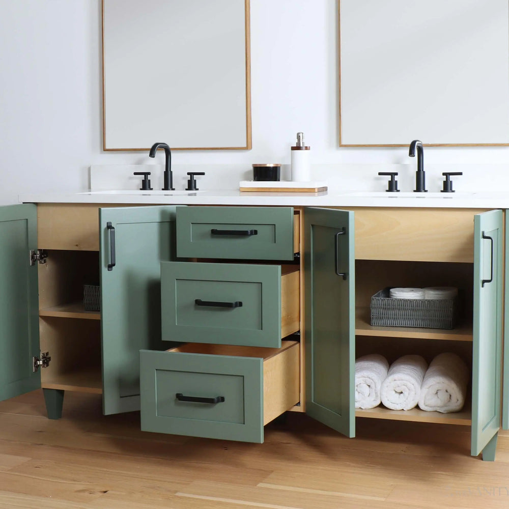 
                  
                    Bridgeport 72" Sage Green Bathroom Vanity, Double Sink
                  
                