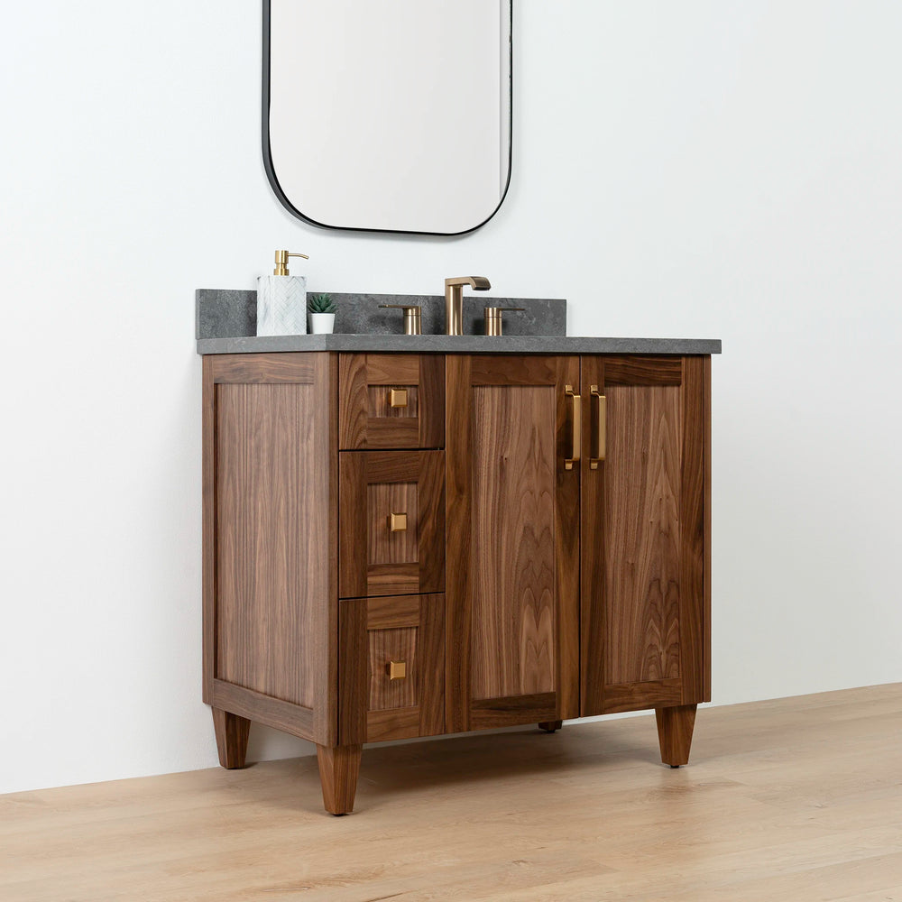 
                  
                    Bridgeport 36" American Black Walnut Bathroom Vanity, Right Sink
                  
                