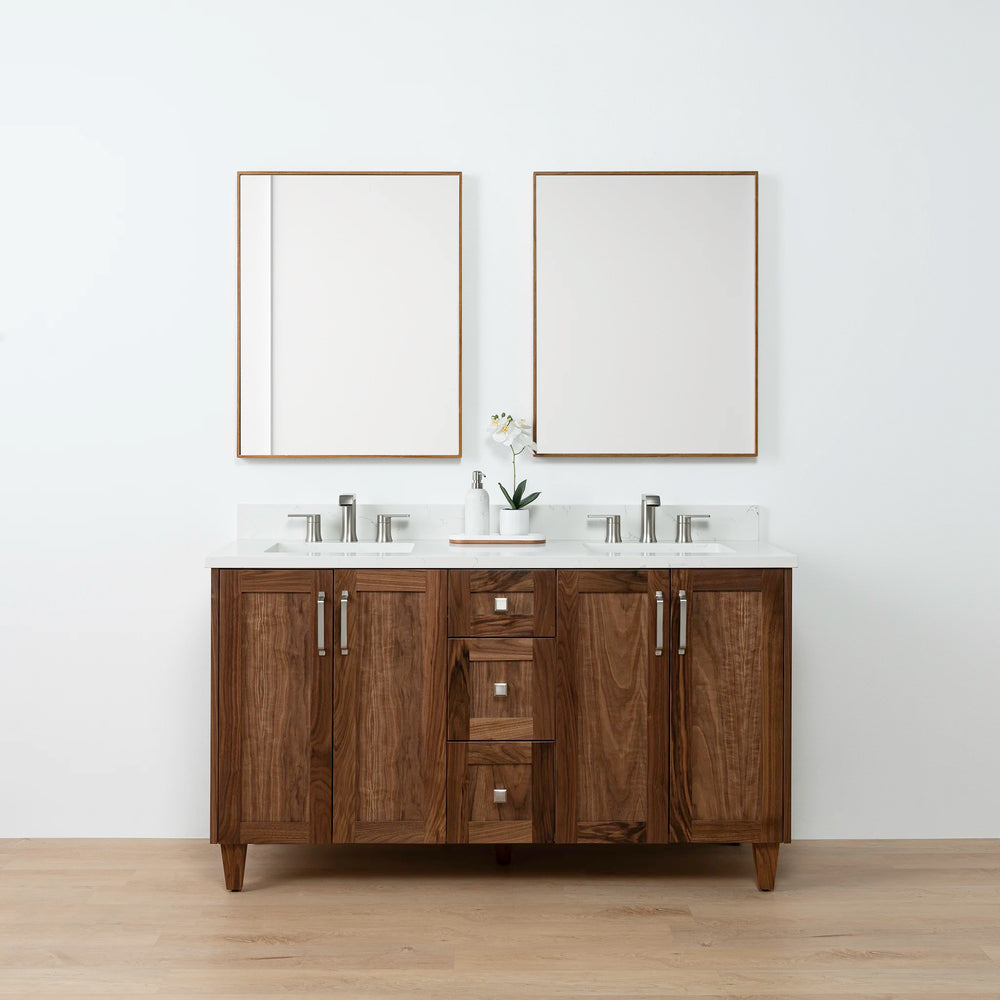 
                  
                    Bridgeport 60" American Black Walnut Bathroom Vanity, Double Sink
                  
                