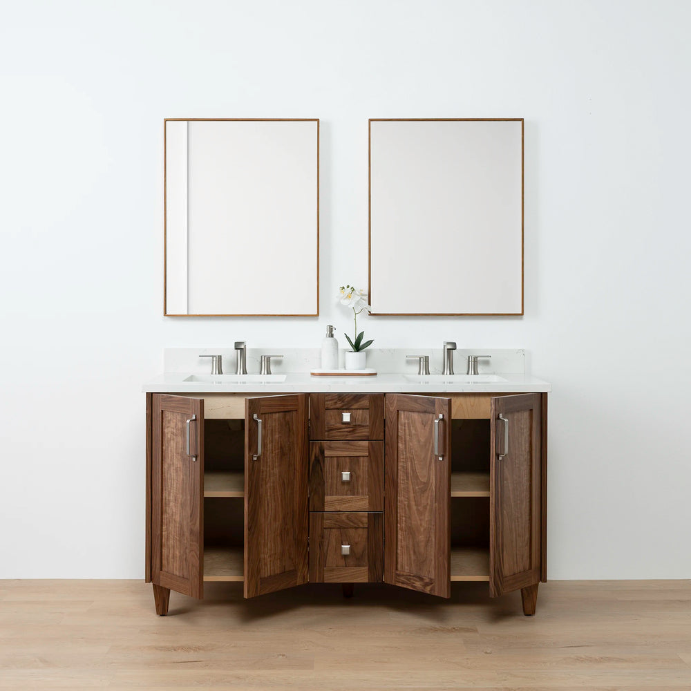 
                  
                    Bridgeport 60" American Black Walnut Bathroom Vanity, Double Sink
                  
                