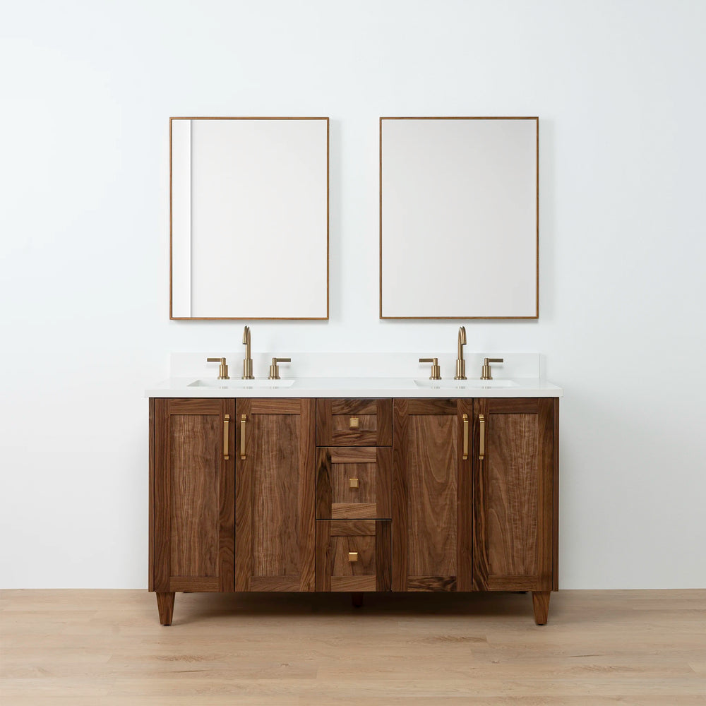 
                  
                    Bridgeport 60" American Black Walnut Bathroom Vanity, Double Sink
                  
                