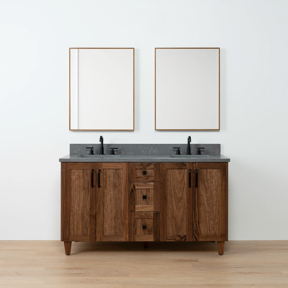 
                  
                    Bridgeport 60" American Black Walnut Bathroom Vanity, Double Sink
                  
                