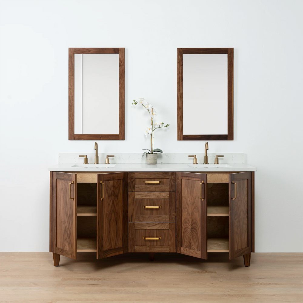 
                  
                    Bridgeport 72" American Black Walnut Bathroom Vanity, Double Sink
                  
                
