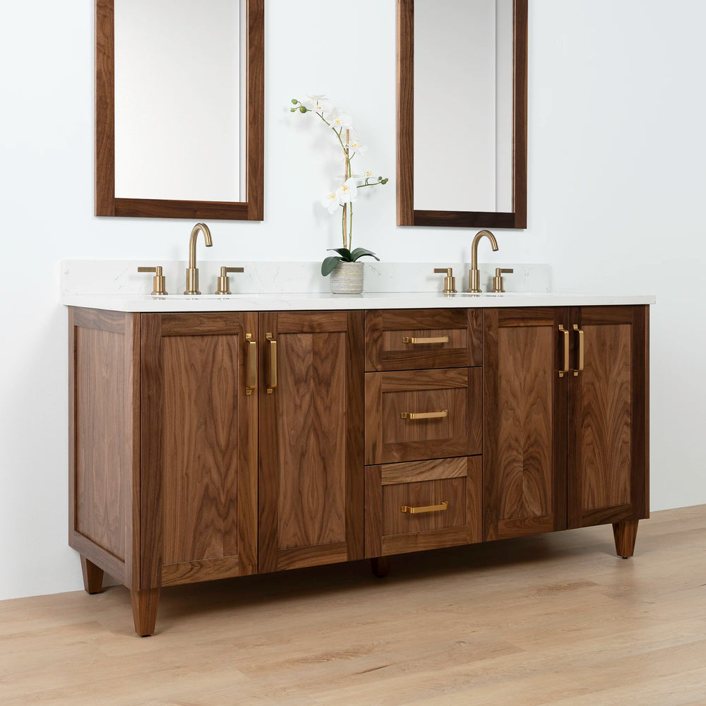 
                  
                    Bridgeport 72" American Black Walnut Bathroom Vanity, Double Sink
                  
                