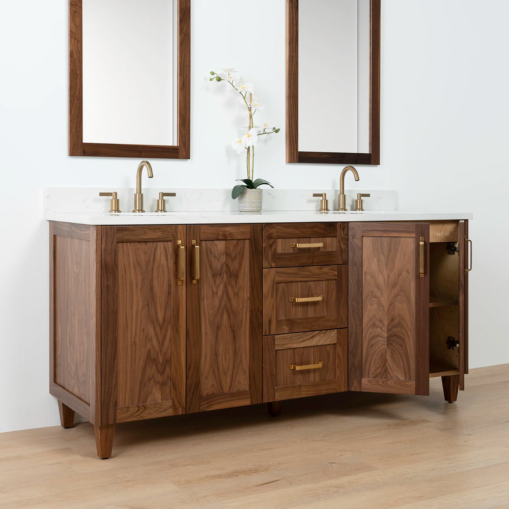 
                  
                    Bridgeport 72" American Black Walnut Bathroom Vanity, Double Sink
                  
                