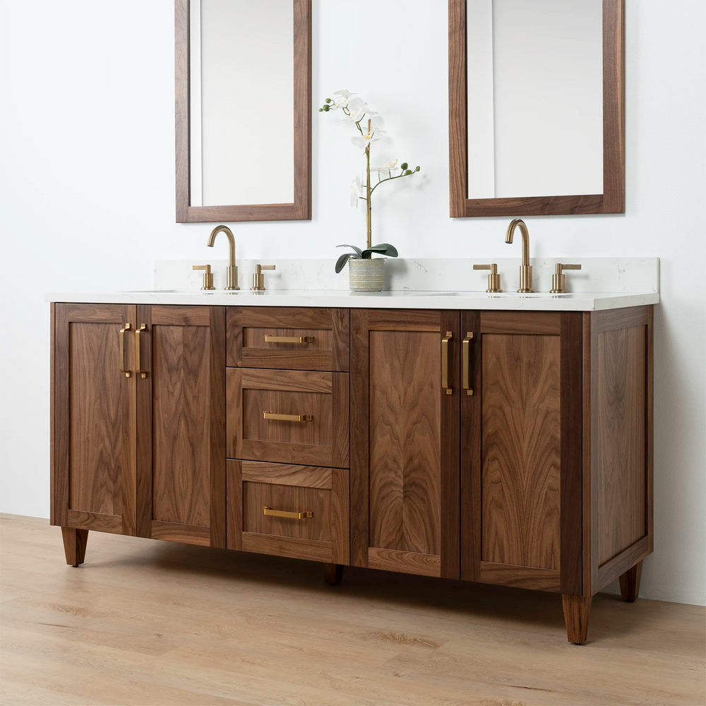 
                  
                    Bridgeport 72" American Black Walnut Bathroom Vanity, Double Sink
                  
                
