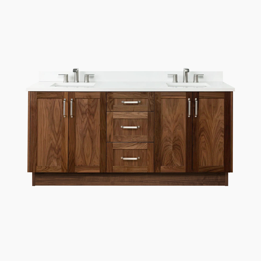 
                  
                    Bridgeport 72" American Black Walnut Bathroom Vanity, Double Sink
                  
                