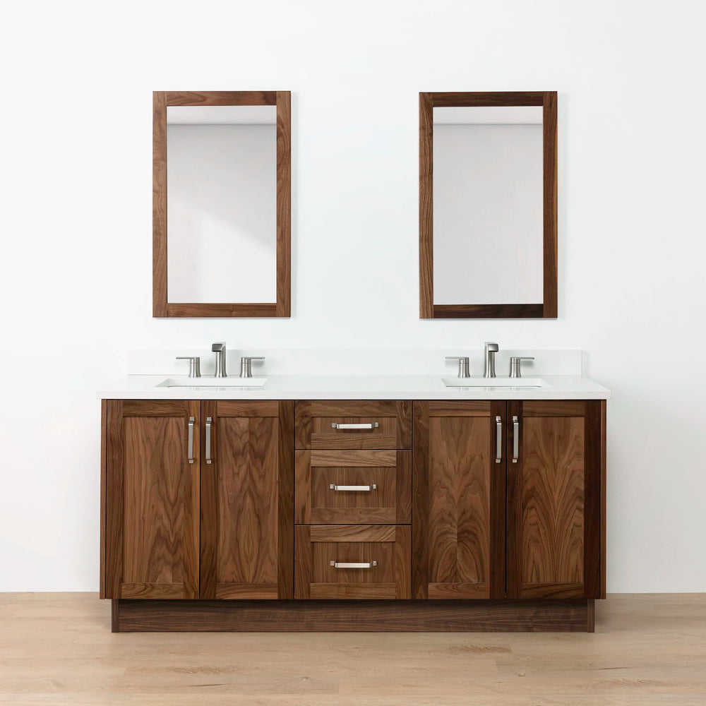 
                  
                    Bridgeport 72" American Black Walnut Bathroom Vanity, Double Sink
                  
                