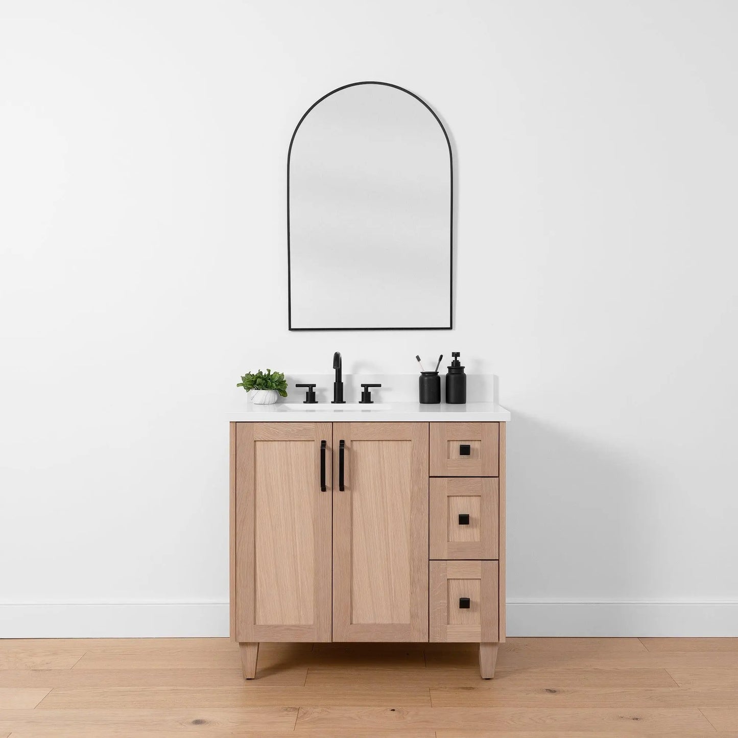 Bridgeport SLIM, 36" Teodor® White Oak Vanity, Left Sink Teodor Bathroom VanityCanada