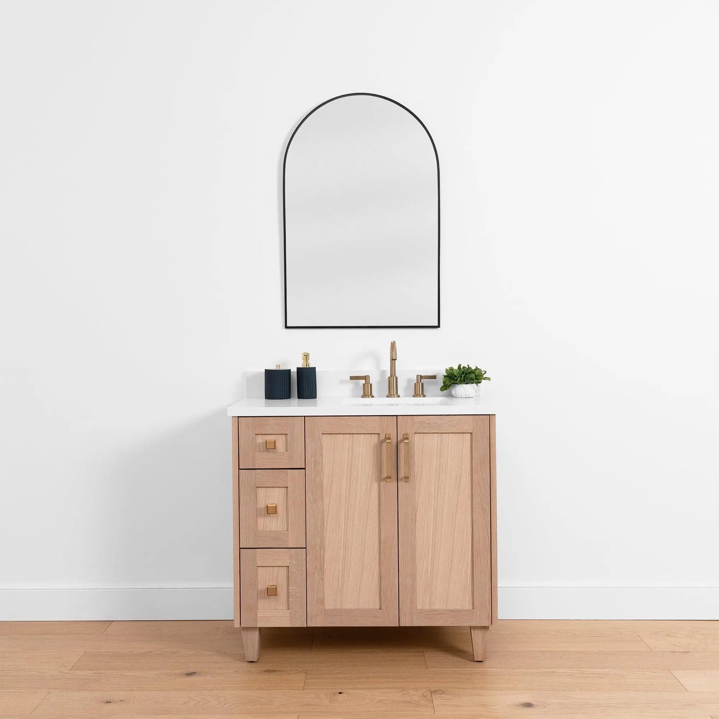 Bridgeport SLIM, 36" Teodor® White Oak Vanity, Right Sink Teodor Bathroom VanityCanada