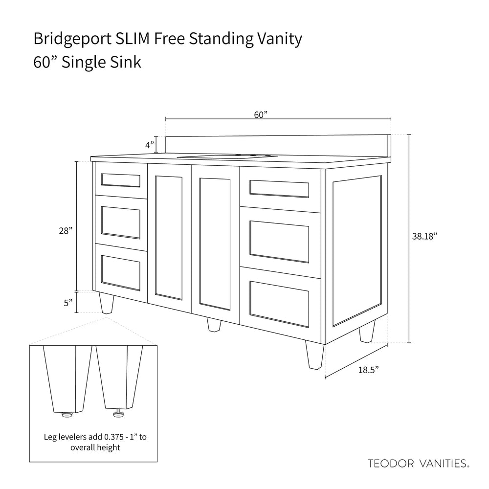 
                  
                    Bridgeport SLIM, 60" Teodor® White Oak Vanity Teodor Bathroom VanityCanada
                  
                