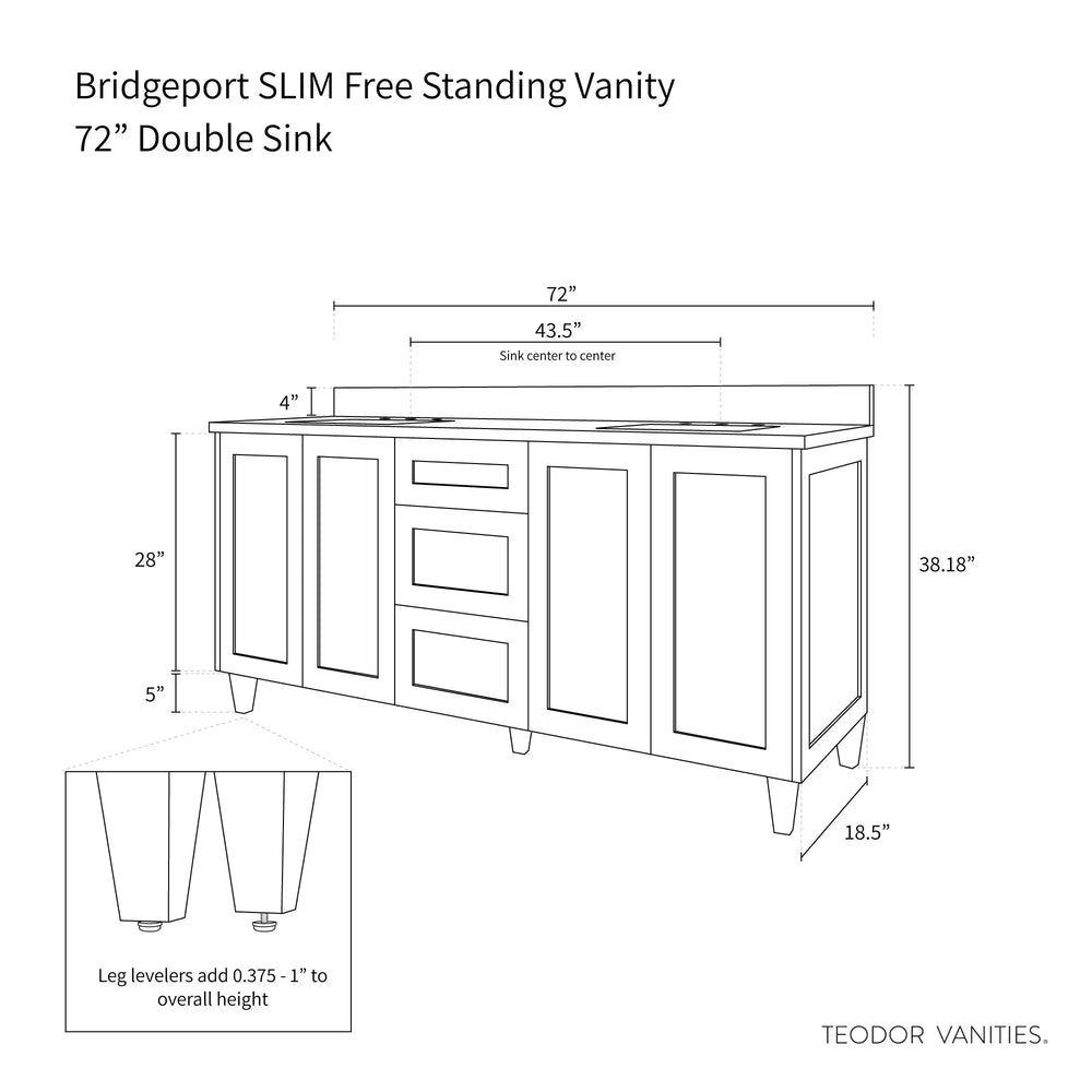 
                  
                    Bridgeport SLIM, 72" Teodor® White Oak Vanity, Double Sink Teodor Bathroom VanityCanada
                  
                