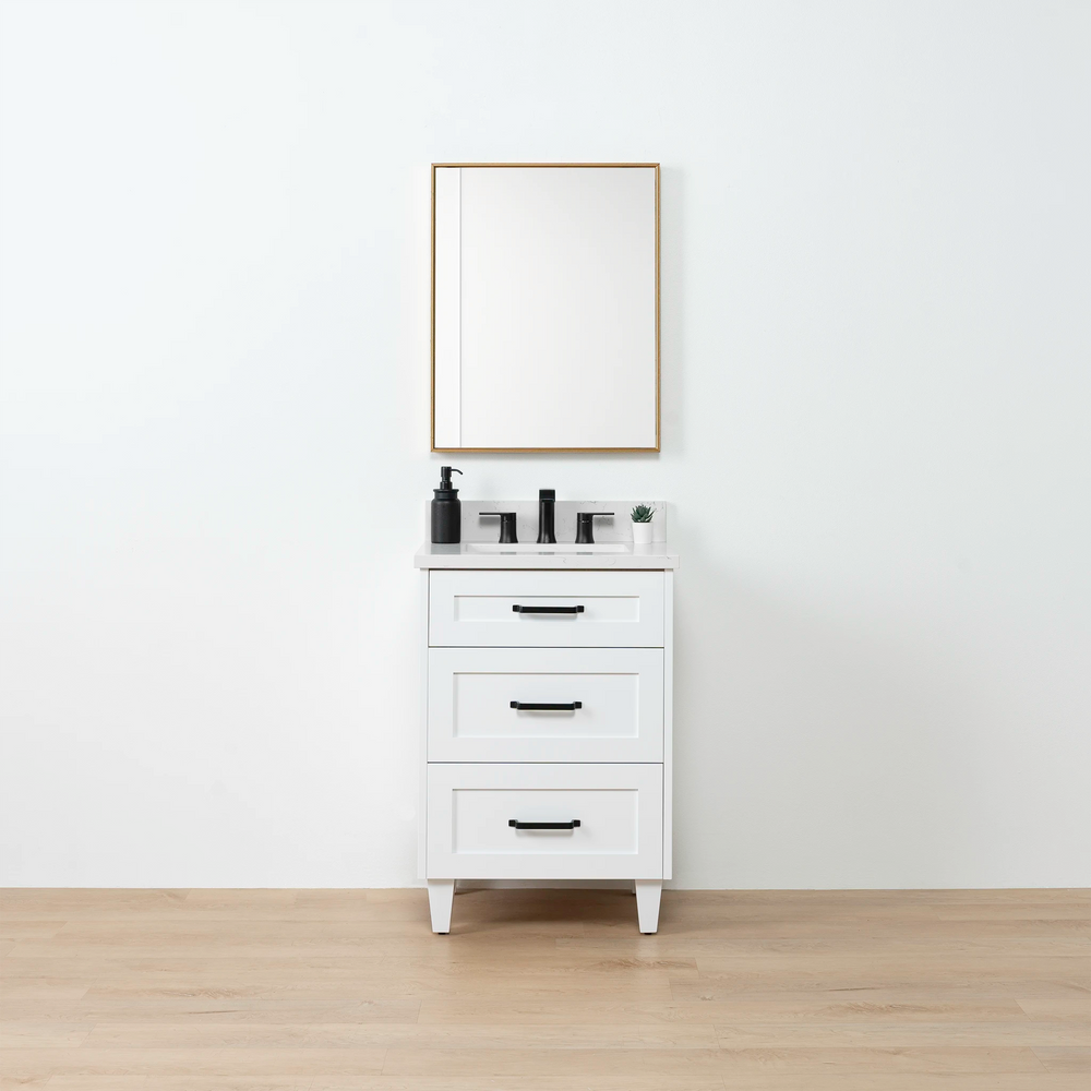 
                  
                    Bridgeport SLIM 24" Satin White Bathroom Vanity - All Drawers
                  
                