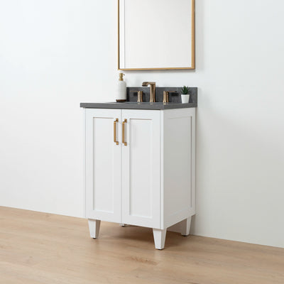 Bridgeport SLIM 24" Satin White Bathroom Vanity w/ Doors