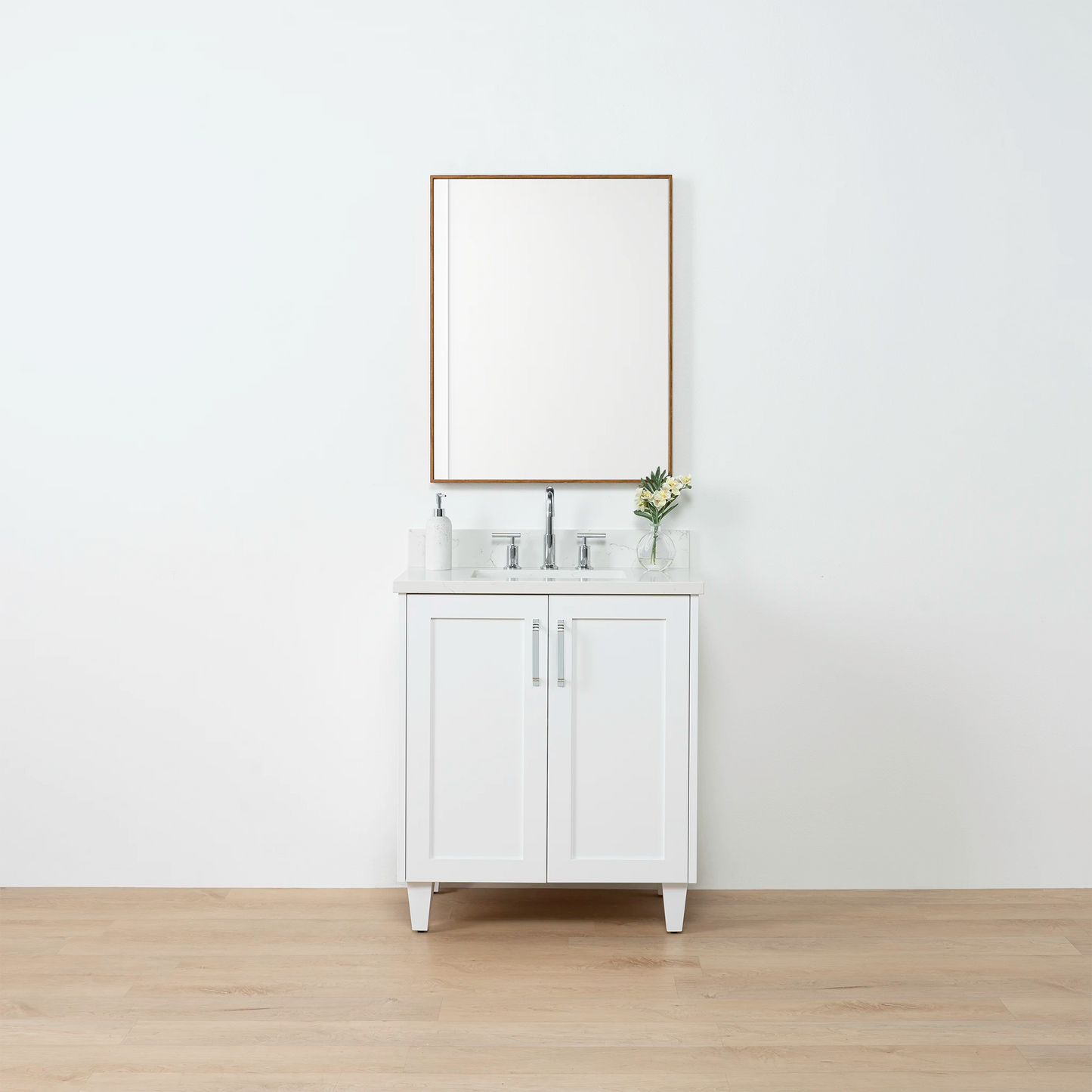 Bridgeport SLIM 30" Satin White Bathroom Vanity w/ Doors