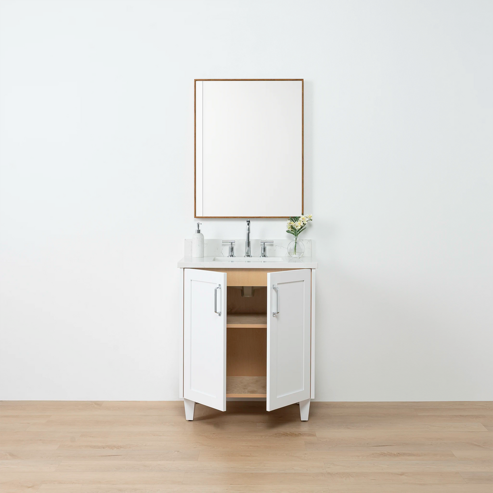 
                  
                    Bridgeport SLIM 30" Satin White Bathroom Vanity w/ Doors
                  
                