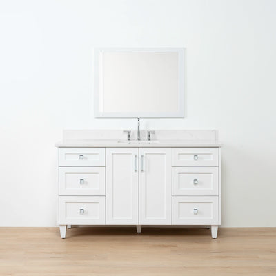 Bridgeport SLIM 60" Satin White Bathroom Vanity