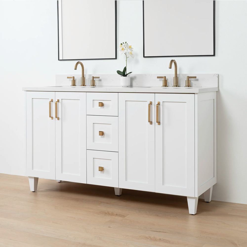 
                  
                    Bridgeport SLIM 60" Satin White Bathroom Vanity, Double Sink
                  
                