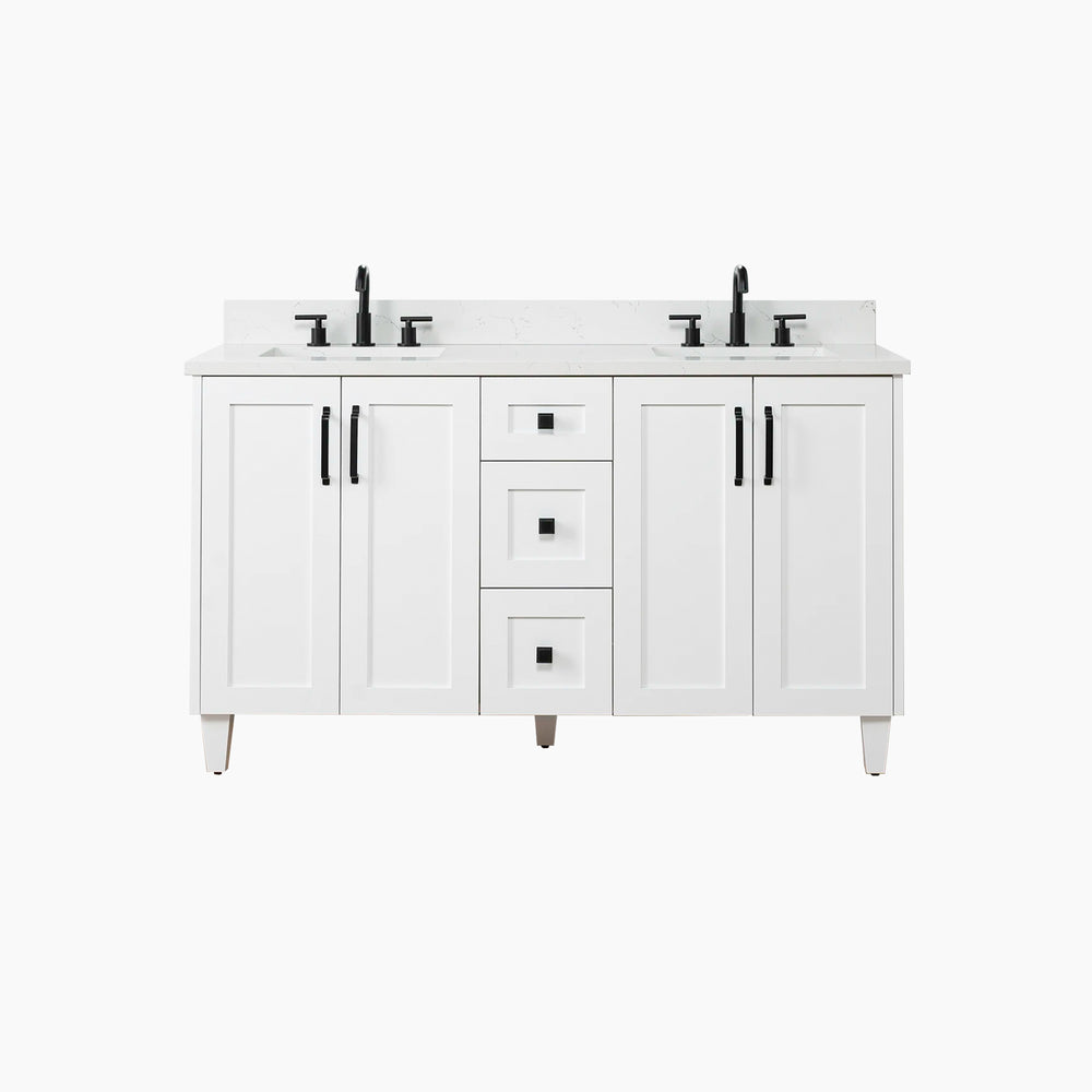 
                  
                    Bridgeport SLIM 60" Satin White Bathroom Vanity, Double Sink
                  
                