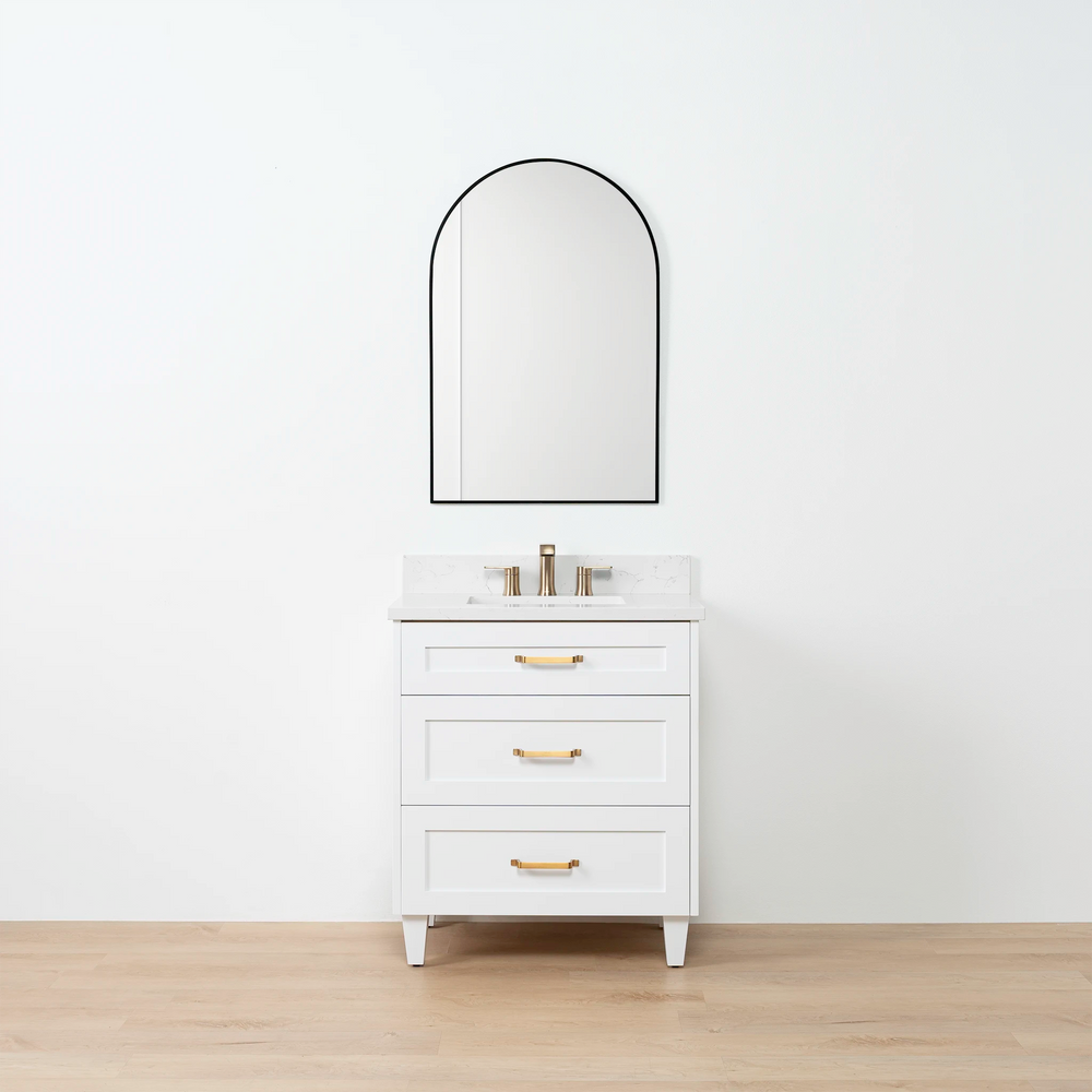 
                  
                    Bridgeport SLIM 30" Satin White Bathroom Vanity - All Drawers
                  
                