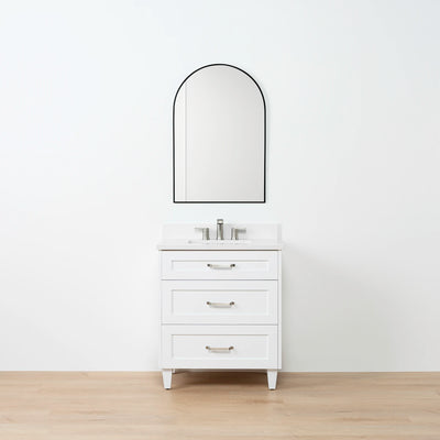 Bridgeport SLIM 30" Satin White Bathroom Vanity