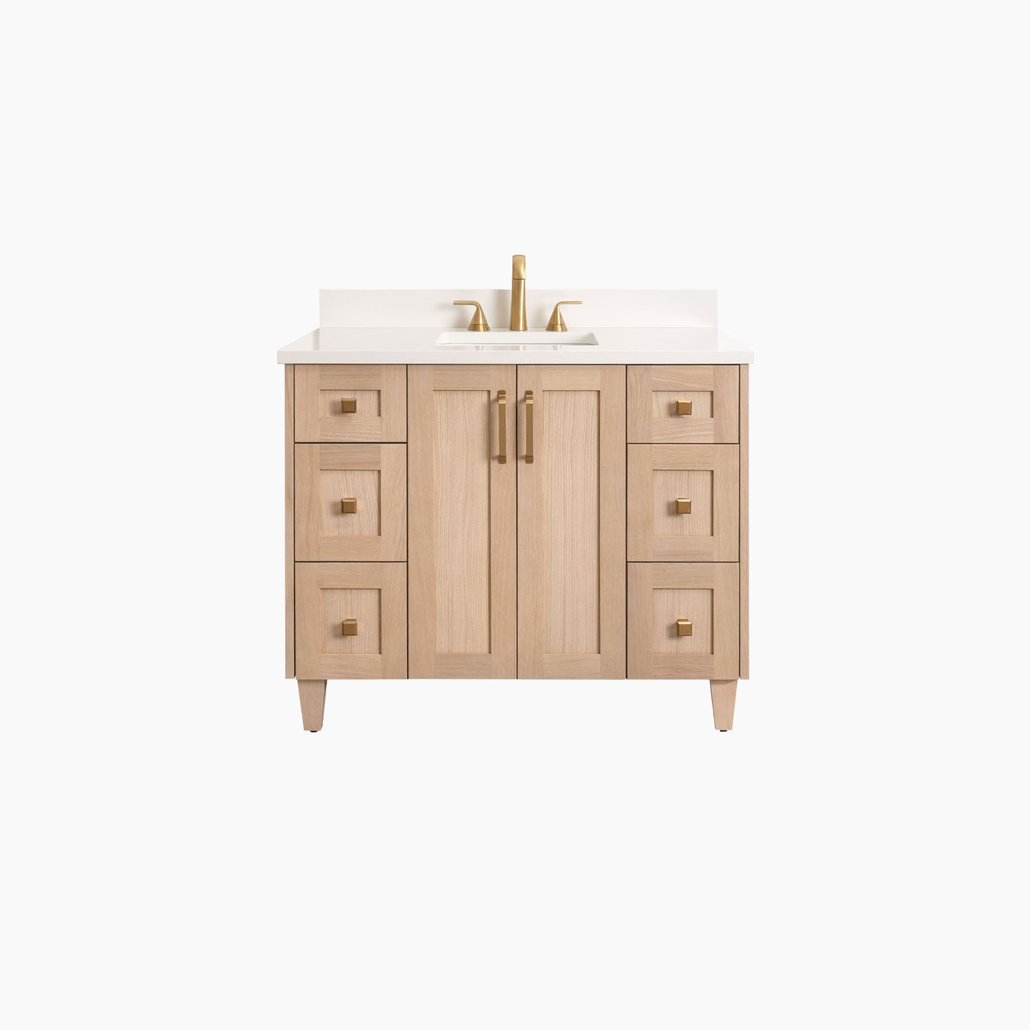 Bridgeport 42" White Oak Bathroom Vanity