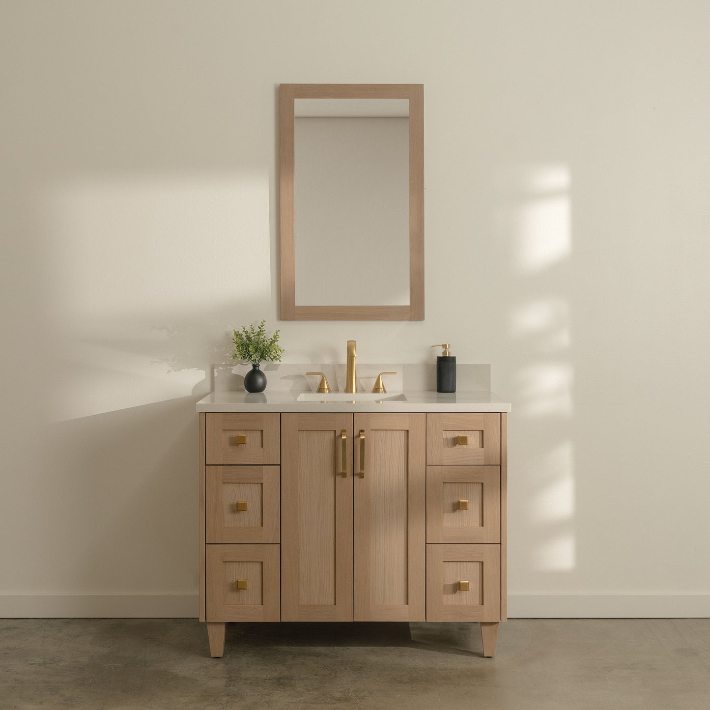 Bridgeport 42" White Oak Bathroom Vanity