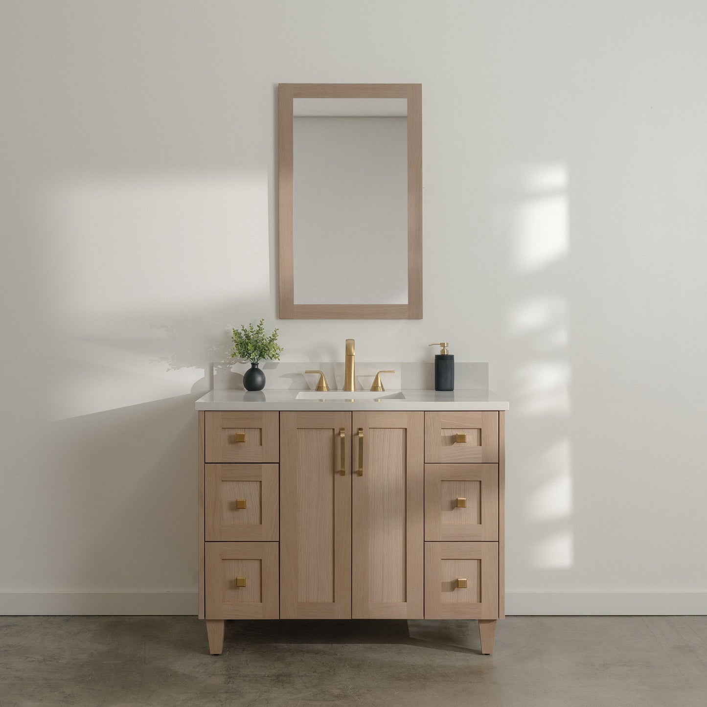 Bridgeport 42" White Oak Bathroom Vanity