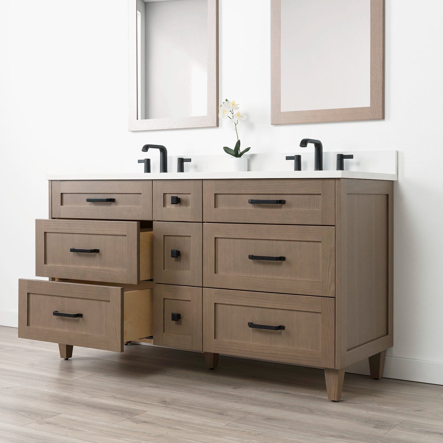 
                  
                    Bridgeport 60" Almond Coast Bathroom Vanity, Double Sink - All Drawers
                  
                