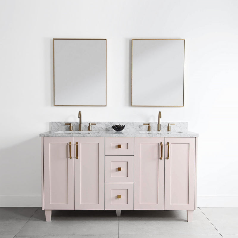 Bridgeport 60", Teodor® Champagne Pink Vanity, Double Sink
