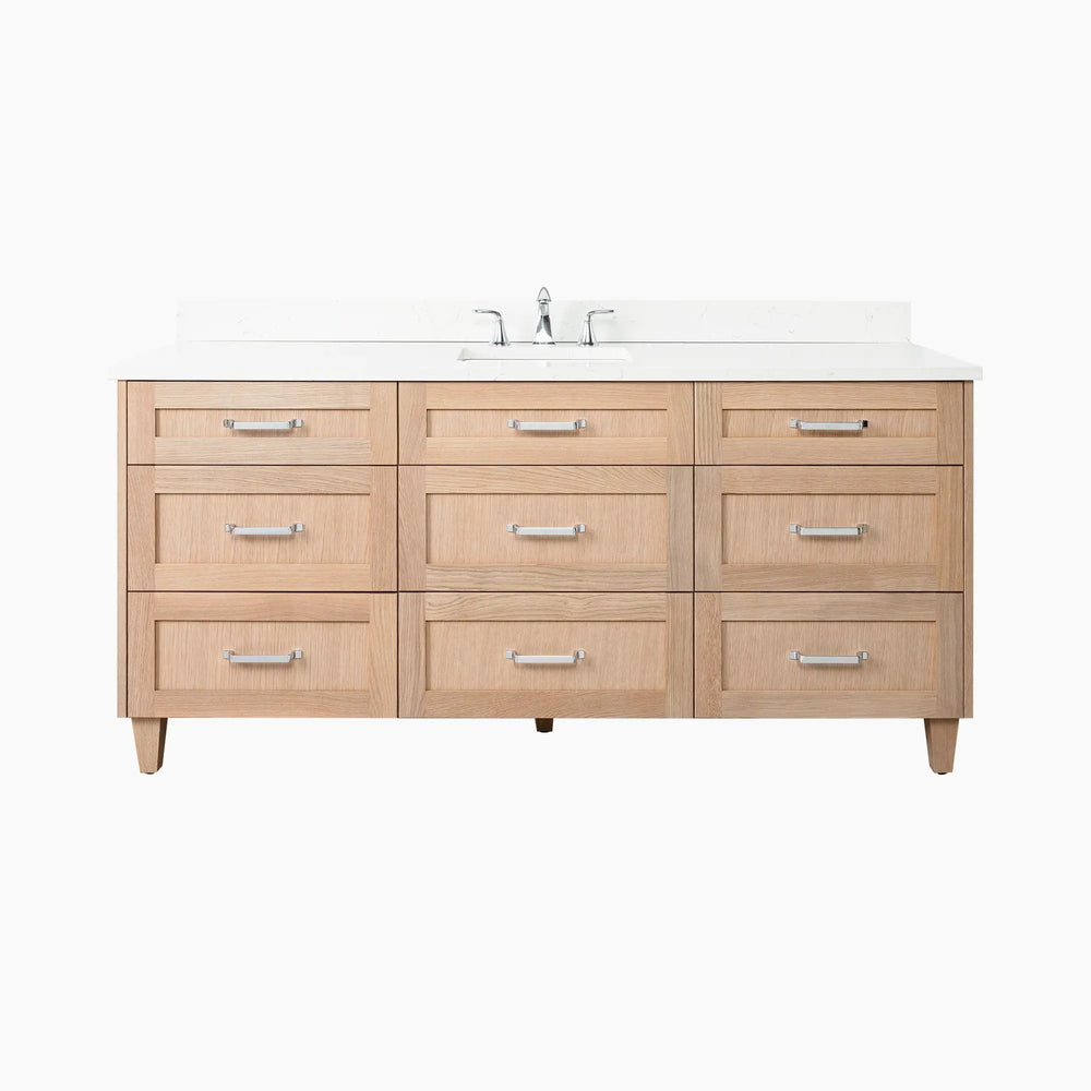 Bridgeport SLIM 72" White Oak Bathroom Vanity - All Drawers Teodor Bathroom Vanity Canada