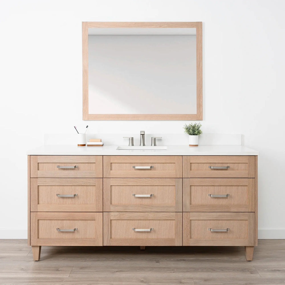 Bridgeport SLIM 72" White Oak Bathroom Vanity - All Drawers Teodor Bathroom Vanity Canada