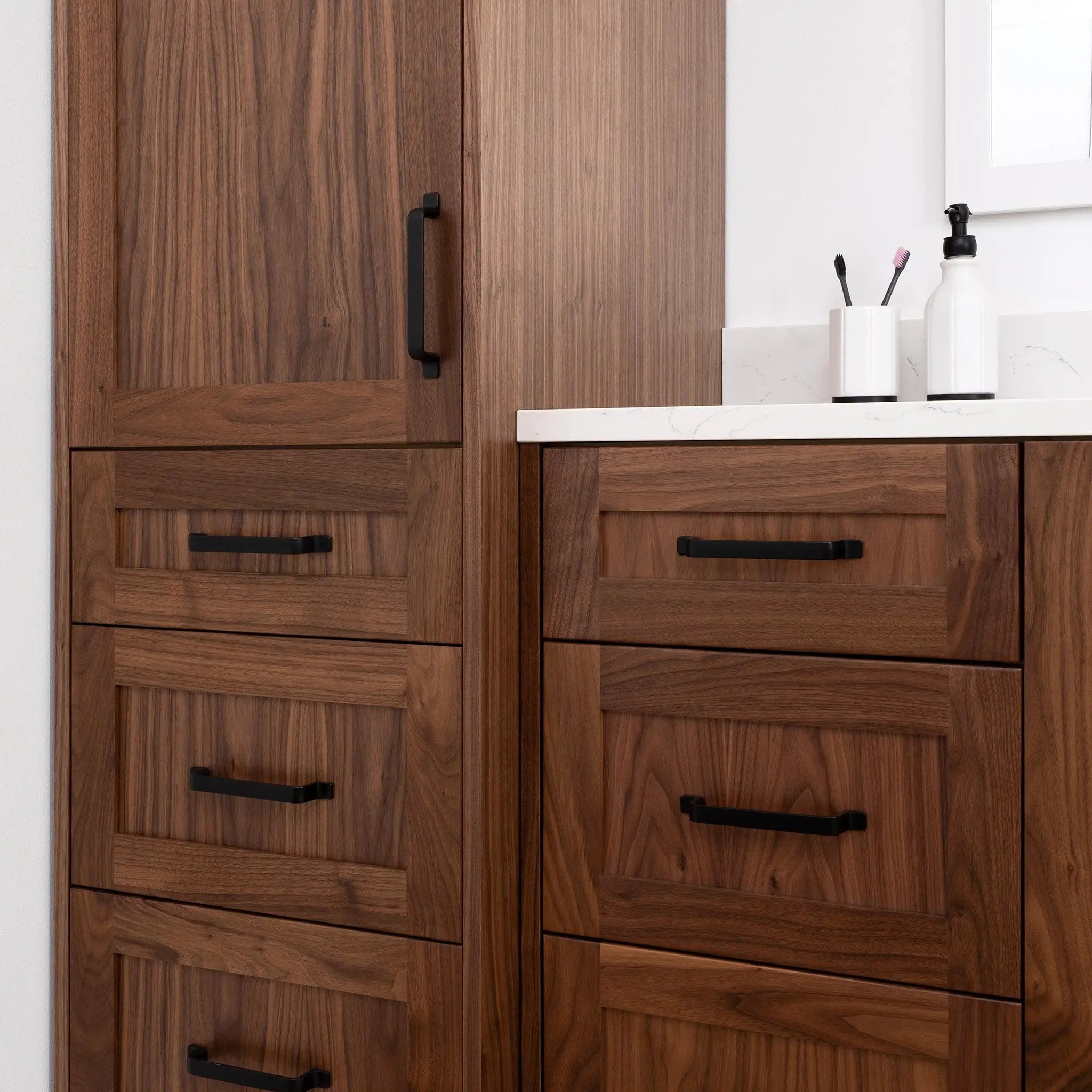 Dark wood linen cabinet sales