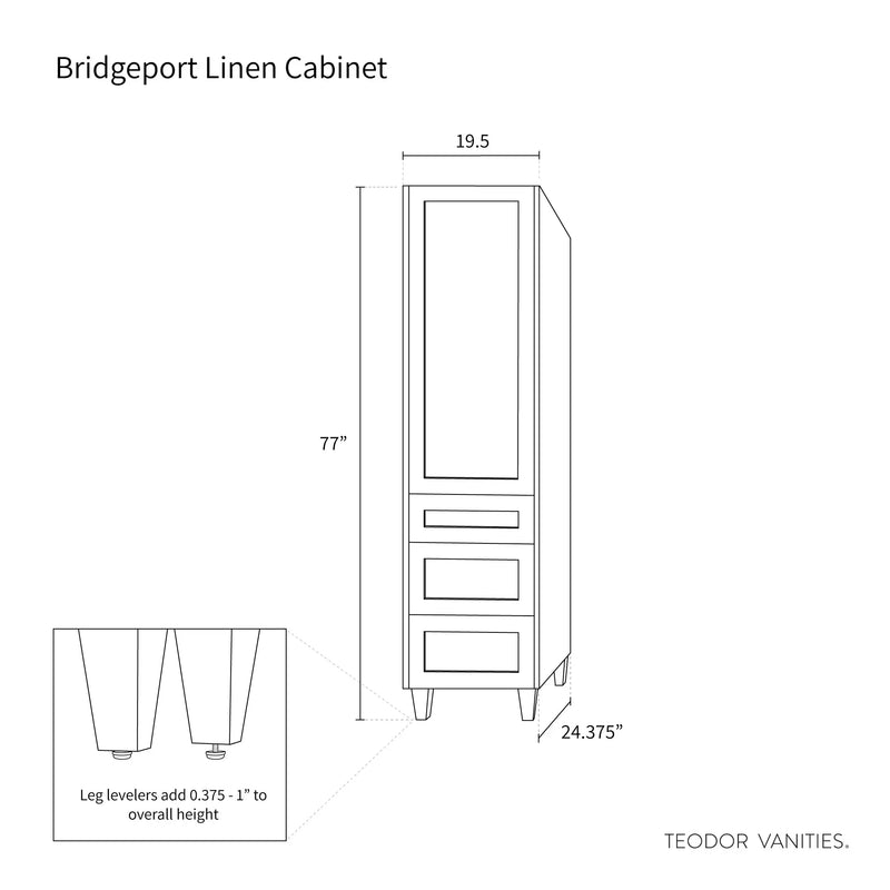 Bridgeport, Teodor® American Black Walnut Linen Cabinet Teodor Bathroom VanityCanada