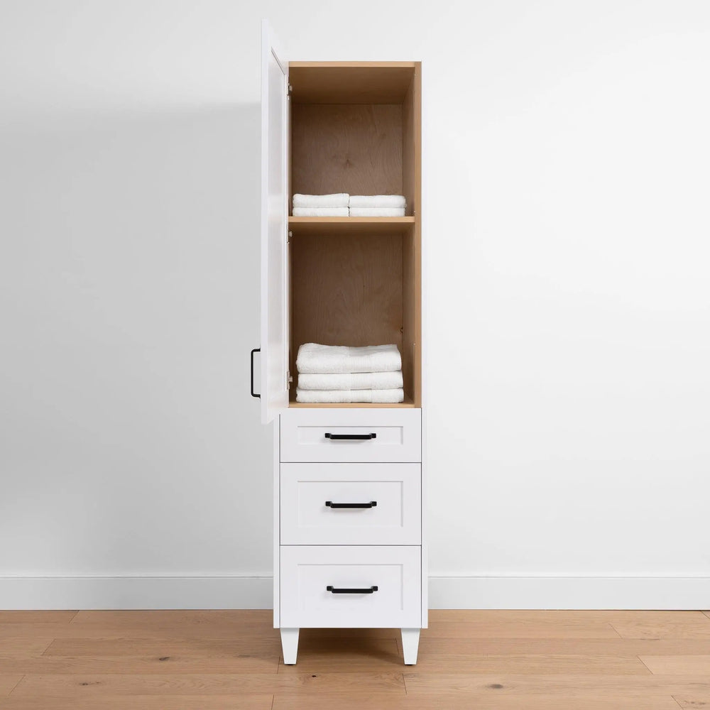 
                  
                    Bridgeport, Teodor® Satin White Linen Cabinet Teodor Bathroom VanityCanada
                  
                