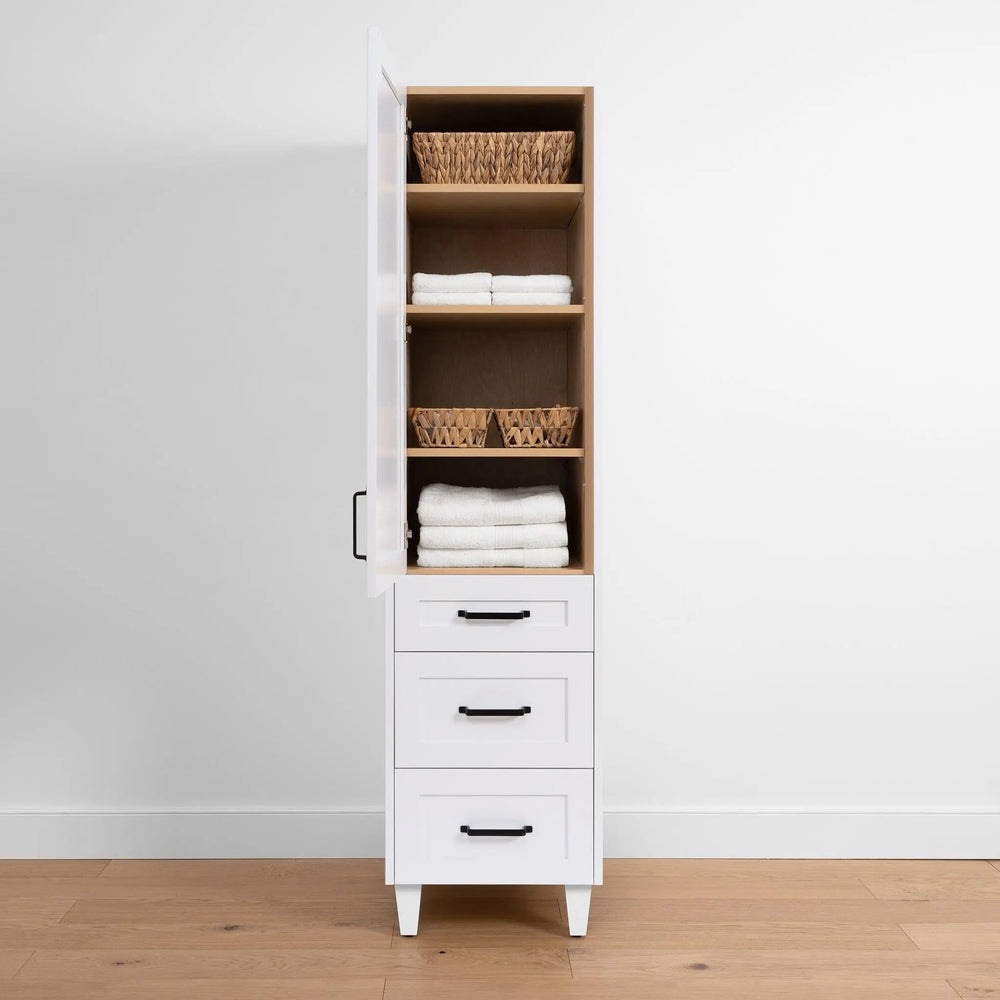 
                  
                    Bridgeport, Teodor® Satin White Linen Cabinet Teodor Bathroom VanityCanada
                  
                
