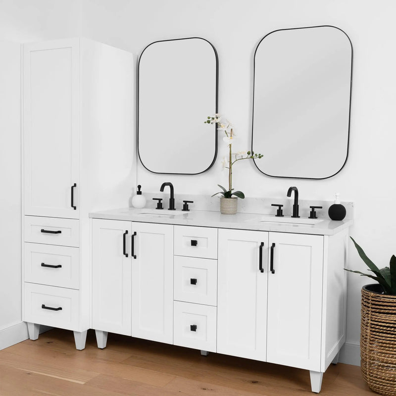 Bridgeport, Teodor® Satin White Linen Cabinet Teodor Bathroom VanityCanada