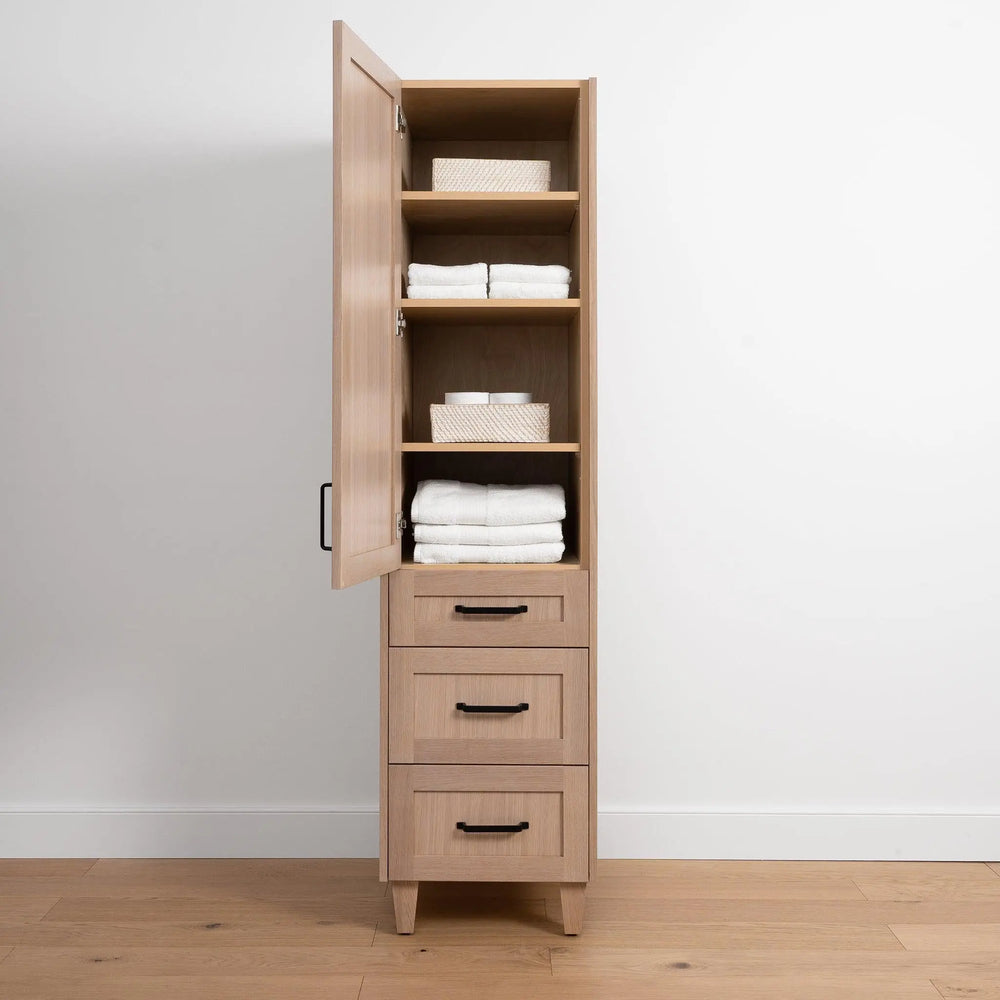 
                  
                    Bridgeport, Teodor® White Oak Linen Cabinet Teodor Bathroom VanityCanada
                  
                