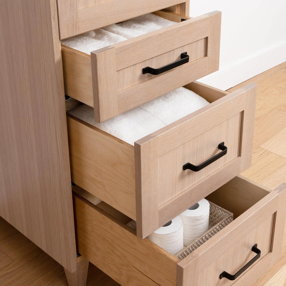 
                  
                    Bridgeport, Teodor® White Oak Linen Cabinet Teodor Bathroom VanityCanada
                  
                
