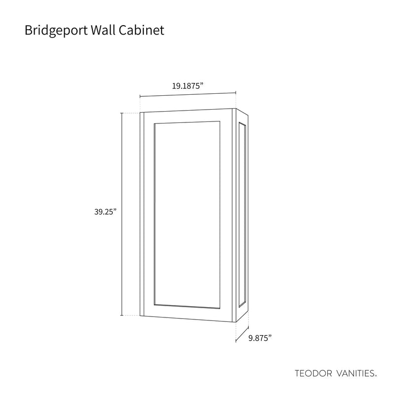 Bridgeport American Black Walnut Wall Cabinet - Teodor Vanities