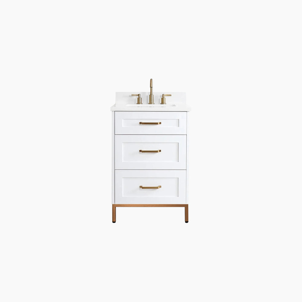 
                  
                    Bridgeport 24" Satin White Bathroom Vanity - All Drawers
                  
                