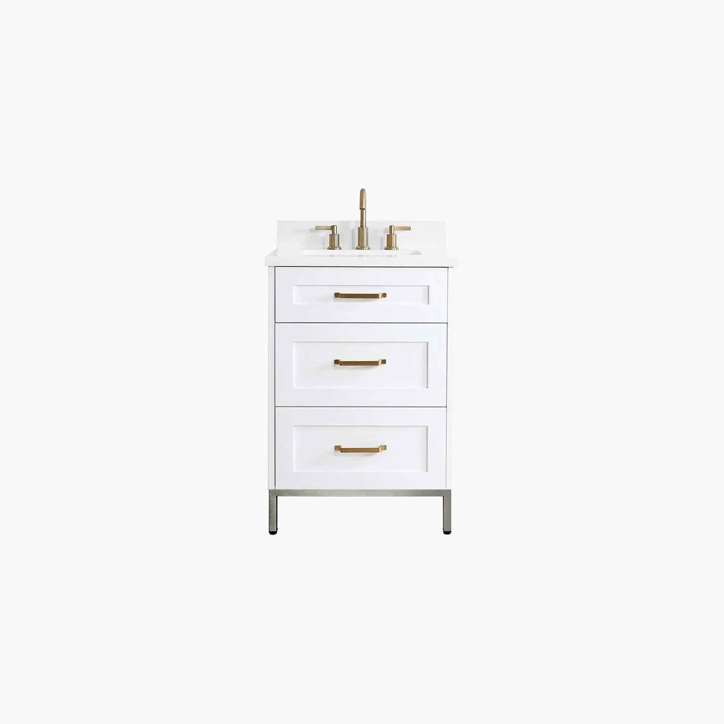 
                  
                    Bridgeport 24" Satin White Bathroom Vanity - All Drawers
                  
                